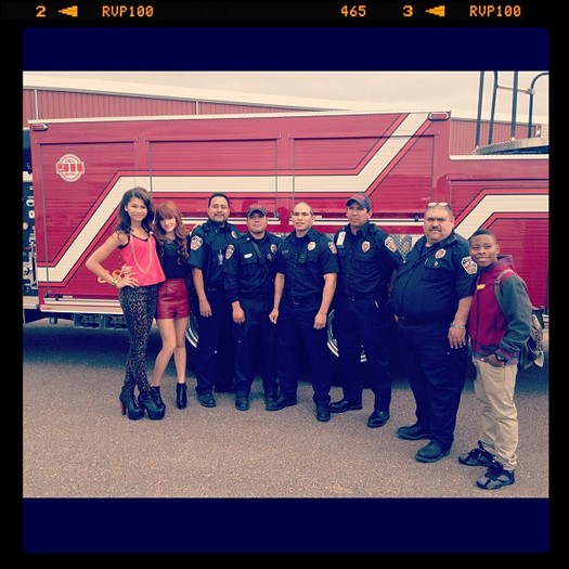 With the firefighters.. true heroes !