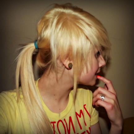 ; I used L'oreal Feria color 205 extra bleach blonde :D

I was very happy with the results :]

I would
