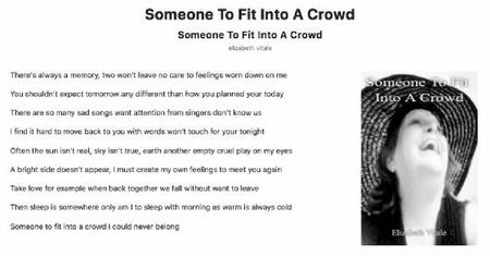 Someone To Fit Into A Crowd - EVitale Writings with Photos Writing World