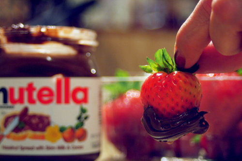 strawberry with nutella...good