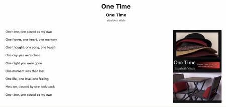 One Time - EVitale Writings with Photos Writing World