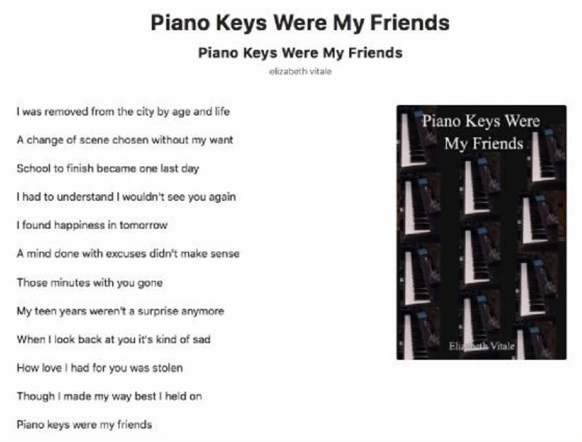 Piano Keys Were My Friends - EVitale Writings with Photos Writing World