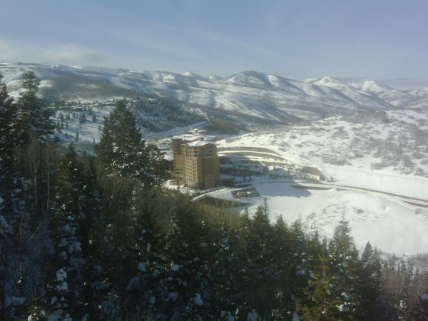 A View from the chair lift of where were staying at - The St. Regis Hotel.