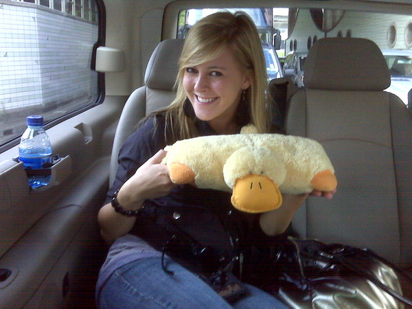 Its Allisons cuddly duck pillow