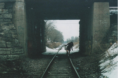 dark-girl-railroad-track-railroad-tracks-snow-track-Favim.com-91912