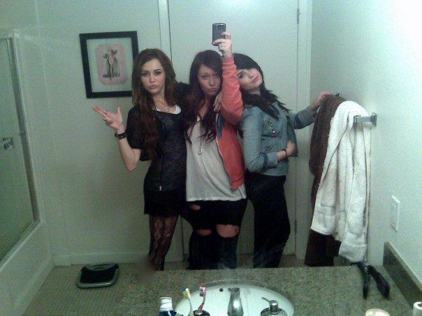 miley and demi and...a girl... - miley