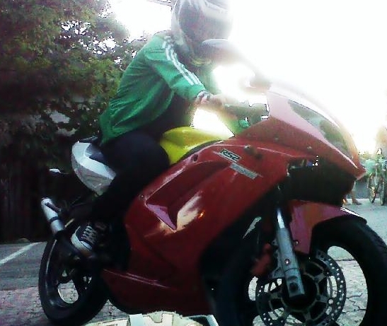 on her boy frirend yamaha:))