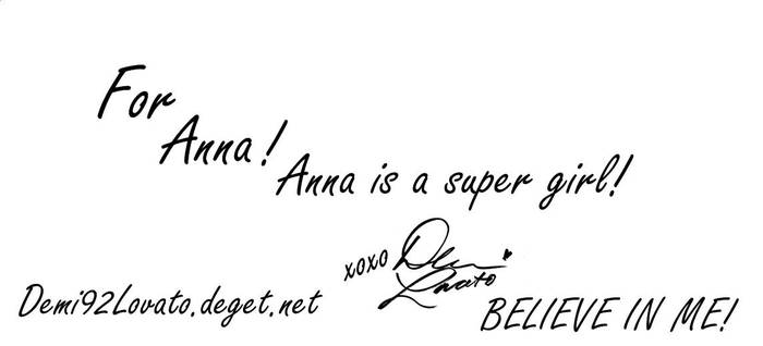Autograph For Anna