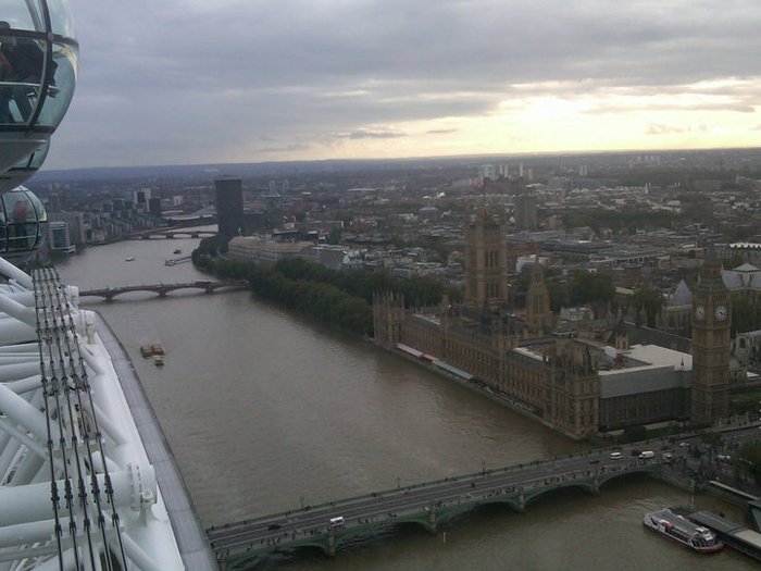 At the top of The London Eye.