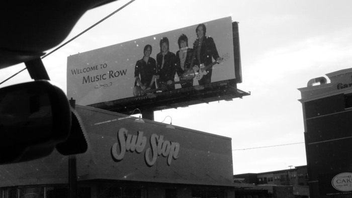 Paul and Grant on a billboard!! Welcome to Music Row, indeed. Love. - Proof I am real