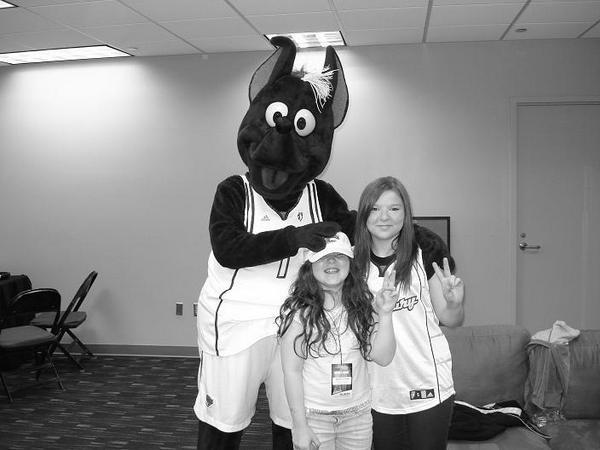 me and bella with the phoenix mercury mascot