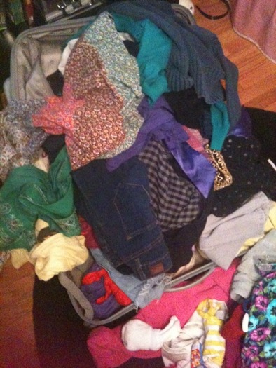 This is what it looks like when I try to pack for TWO MONTHS! Hahahaha.