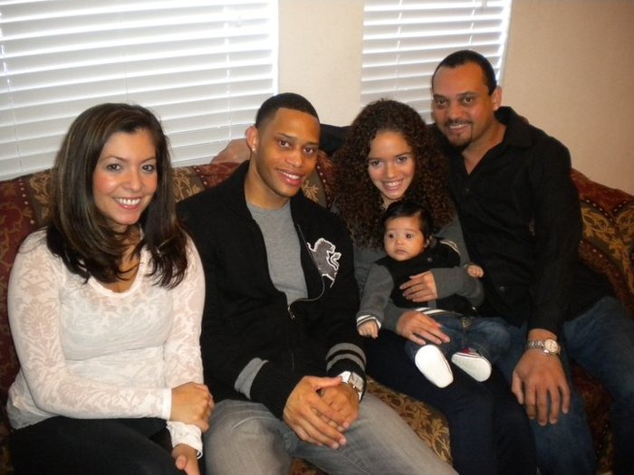 With my brother Steven, his wife Jessica, their baby Tre\', & my Daddy