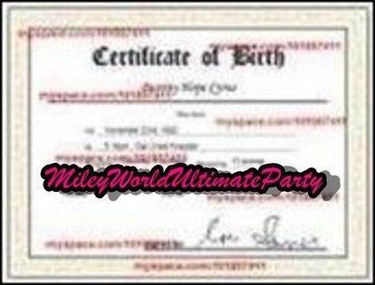 certificate of birth