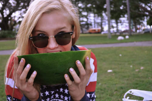 Eating a watermelon :D