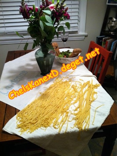 No bugs were harmed in the making of our dinner. We conquered some homemade pasta instead.
