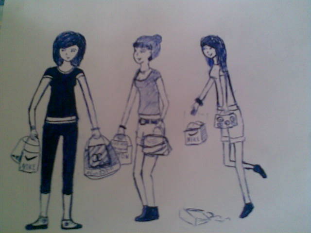 My friends drawing :); Jess Me (in the middle) and Tak
