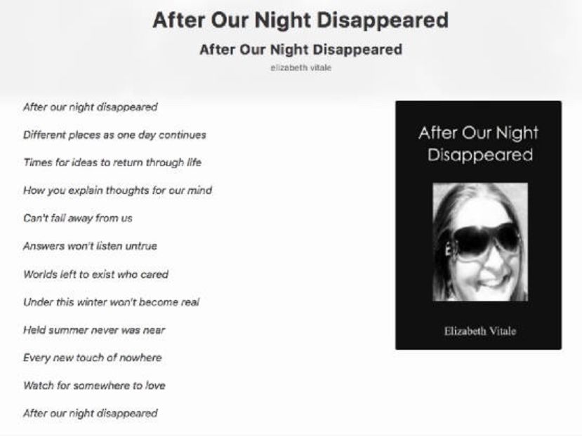 After Our Night Disappeared - EVitale Writings with Photos Stories