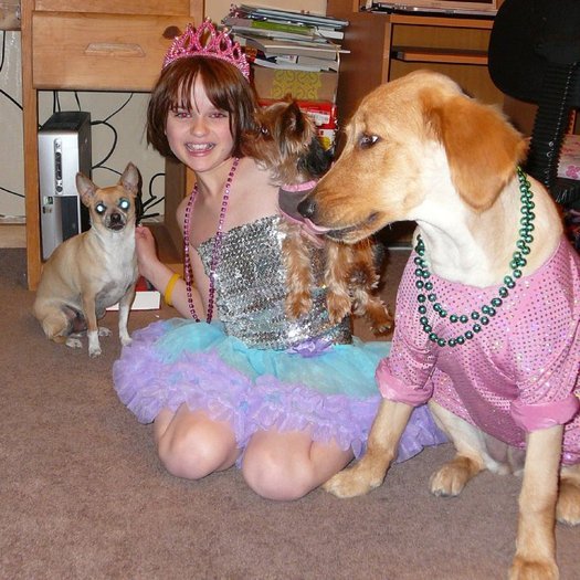 I dressed myself, Dallas and Angel up for Charlie\'s birthday