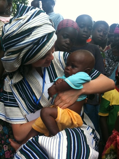 I went to visit a tribe where the women gifted me with an outfit they hand made - Goodbye Africa