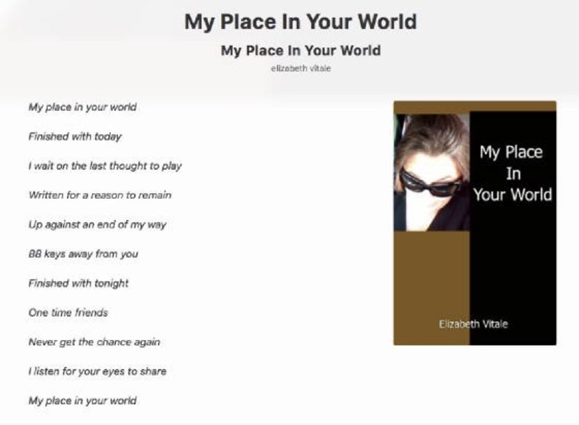 My Place In Your World - EVitale Writings with Photos Stories