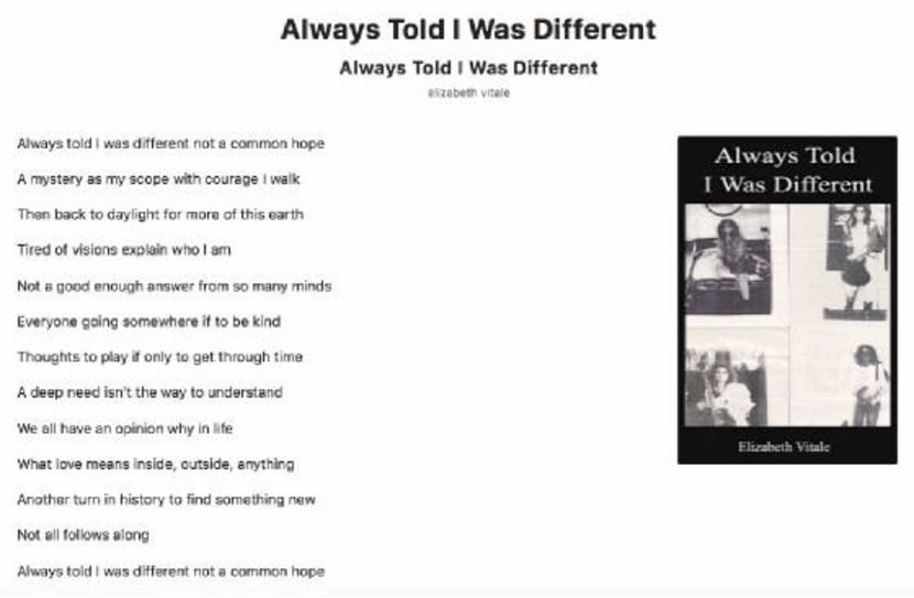 Always Told I Was Different - EVitale Writings with Photos Writing World