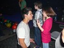 Taylor and I having a serious bowling discussion