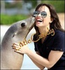 Demi with a dolphin 