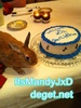 Bunny w the cake my mom made for @ShutUpBrian lol