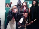 Professor Trelawney.. a death eater.. Harry, Hermione, and Snape. Yup. we go to the movies like this