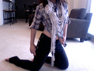 My Rupunzel scarf and denim leggings came in! The leggings are soooo comfortable,