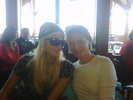 My girl Rocco and I having lunch up at the Lodge