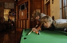 Playing pool.